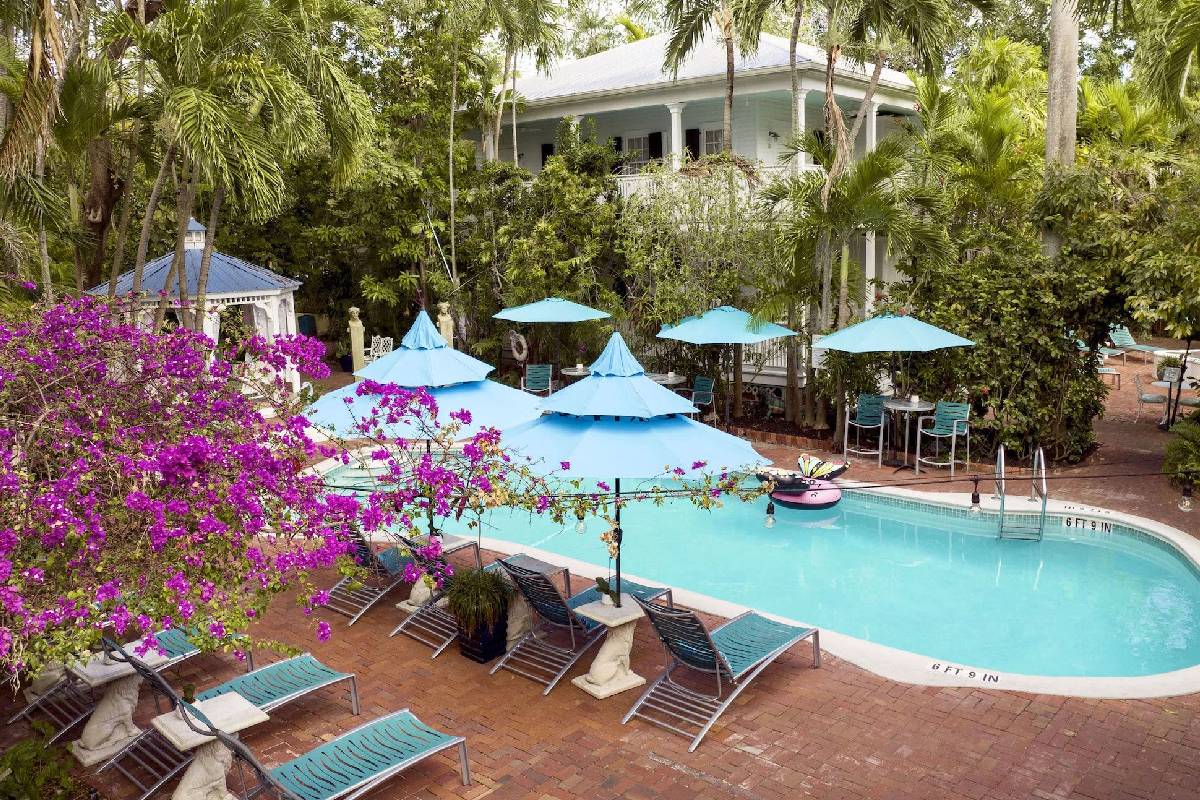 The Gardens Hotel Key West tropical pool and gardens, minutes from Margaritaville on Duval Street