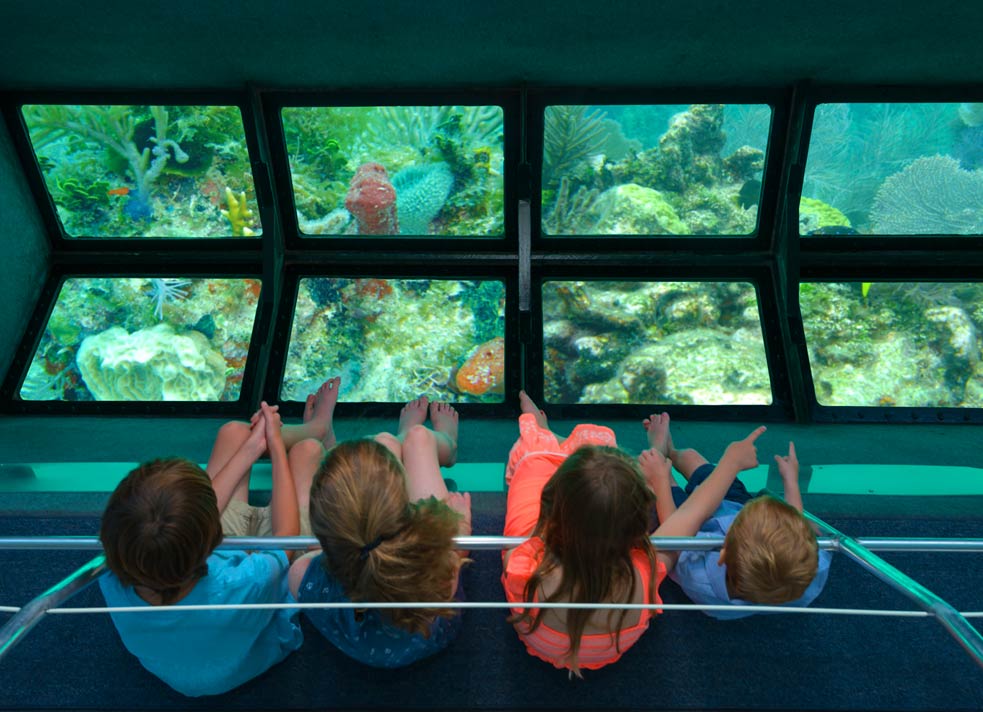 Kids on the Glass Bottom Boat Tour